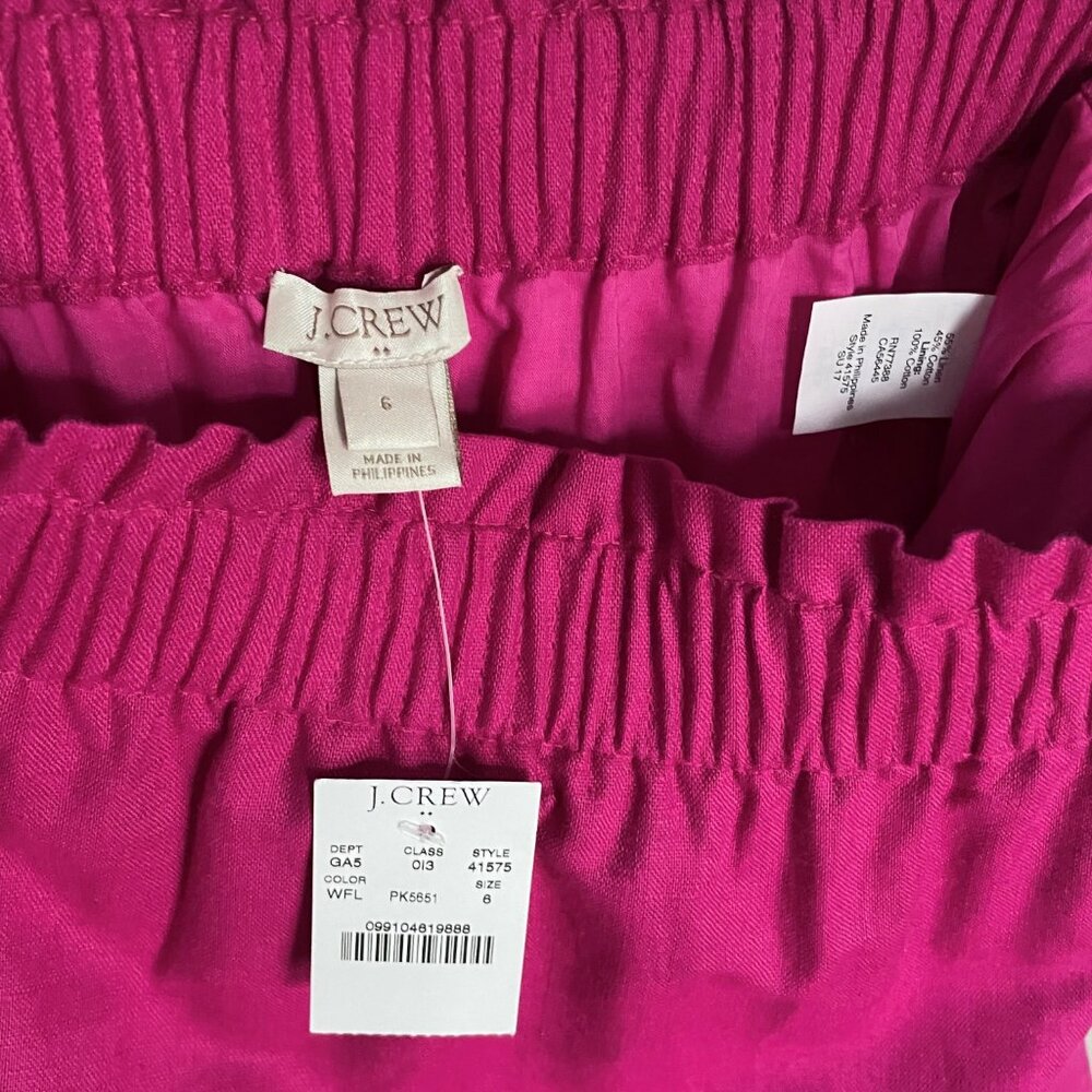 NWT J. Crew Sidewalk City Mini Skirt Size 6 Linen Blend Pink Magenta - Picture 5 of 6